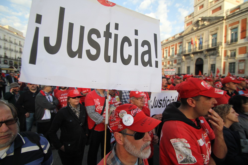 Manifestación de trabajadores de CocaCola por Justicia en el Tribunal Supremo