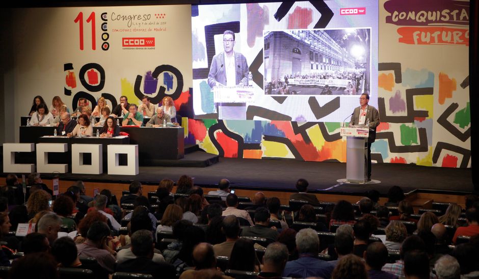 El secretario general saliente, Jaime Cedrún, presenta el Informe Balance del mandato que termina