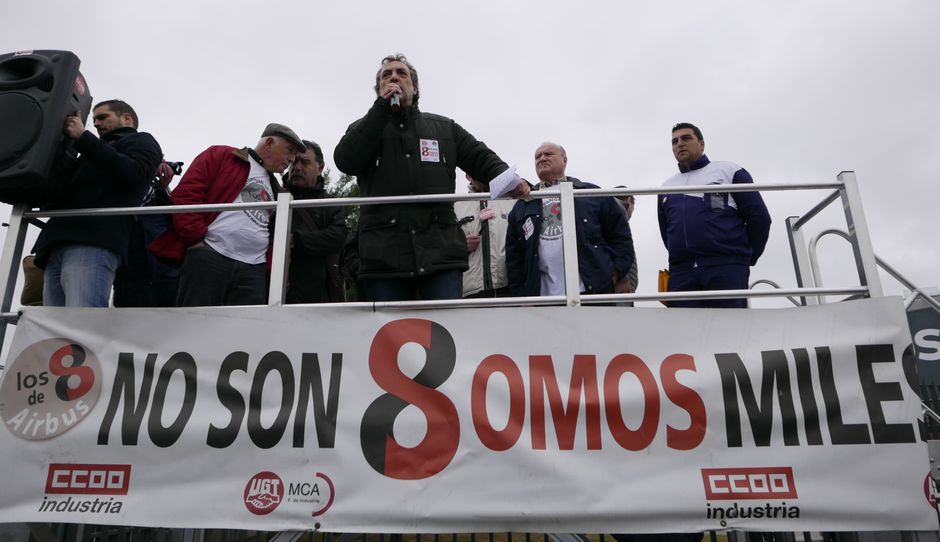 Concentración en apoyo a Los 8 de Airbus, 11 enero 2016