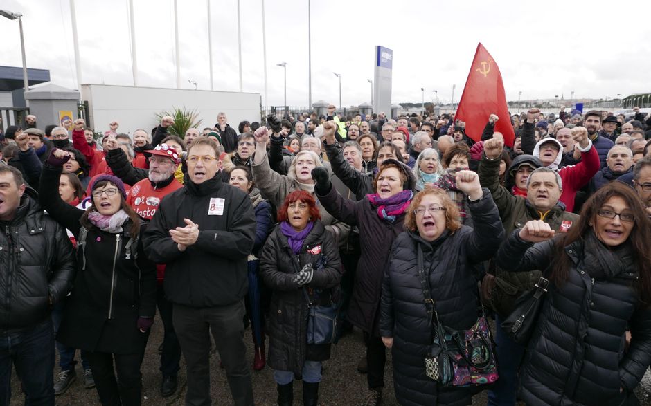 Concentración en apoyo a Los 8 de Airbus, 11 enero 2016