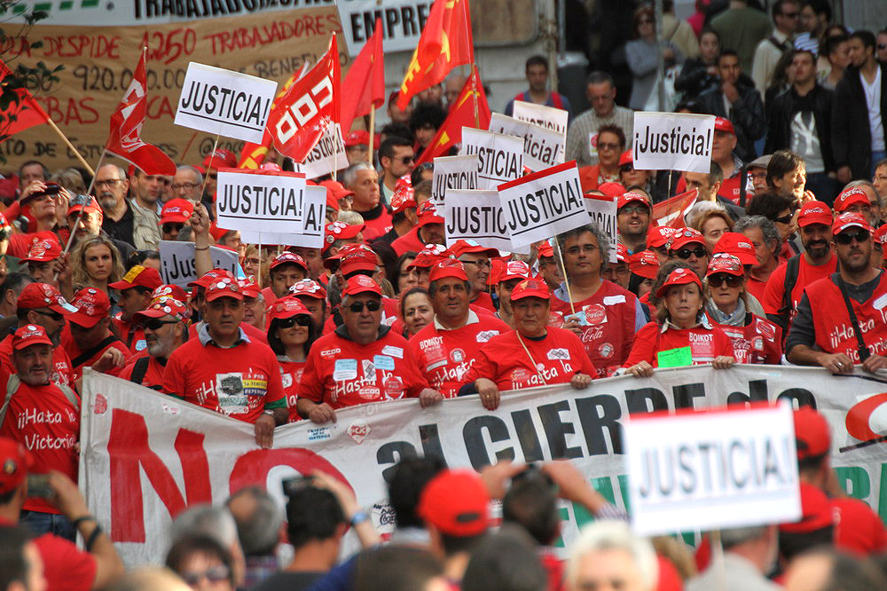 Manifestación de trabajadores de CocaCola por Justicia en el Tribunal Supremo