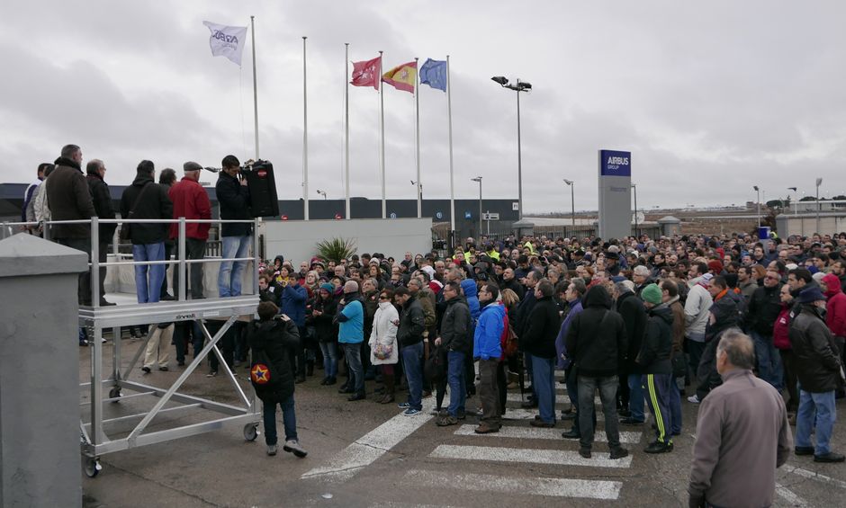 Concentración en apoyo a Los 8 de Airbus, 11 enero 2016