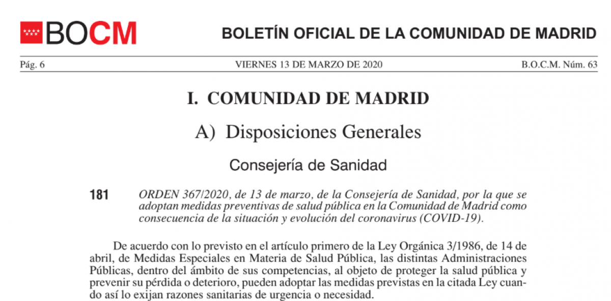 DOCUMENTO: ORDEN de cierre de comercios y locales excepto los de primera necesidad