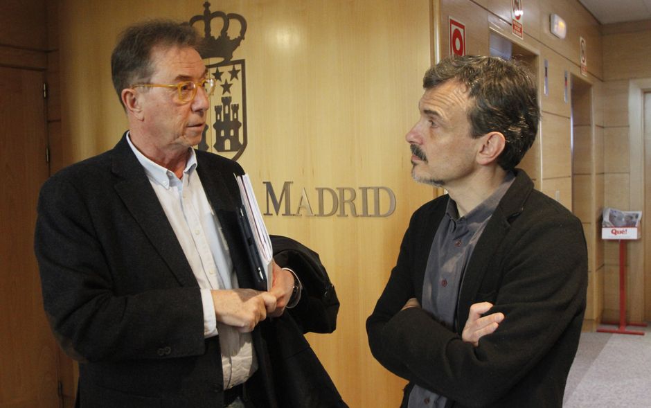 Reunión de Podemos y CCOO en la Asamblea de Madrid