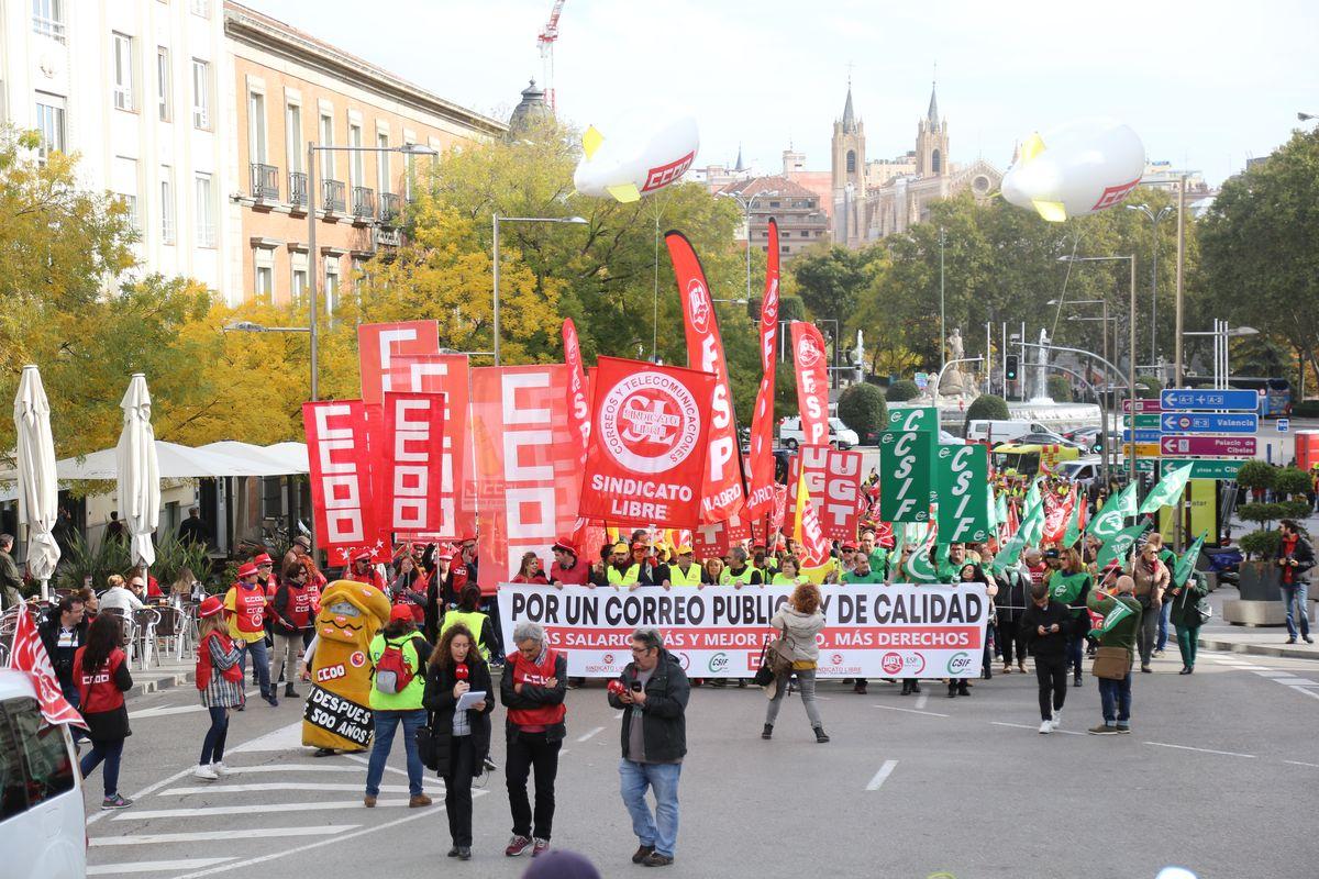Movilización de la plantilla de Correos en Madrid 14-11-2018