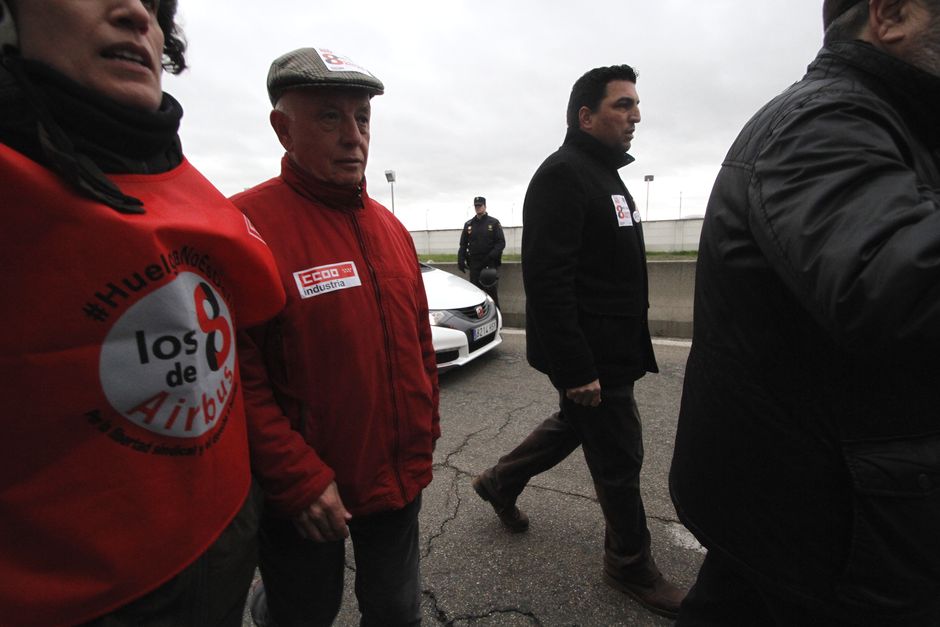 Juicio a los 8 de Airbus, primer día, manifestacion en Getafe y entrada al juicio