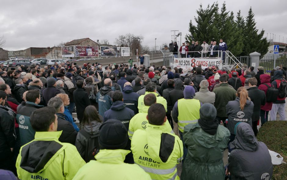 Concentración en apoyo a Los 8 de Airbus, 11 enero 2016