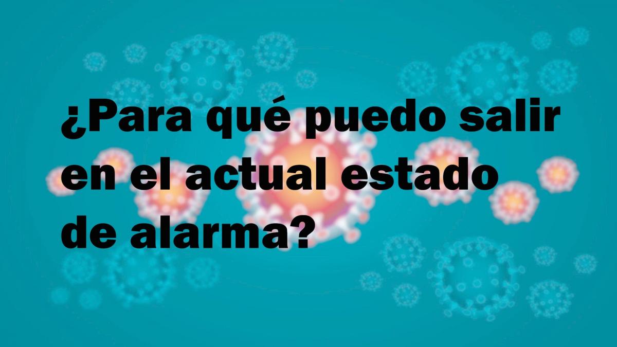 ¿Para qué puedo salir en el actual estado de alarma?