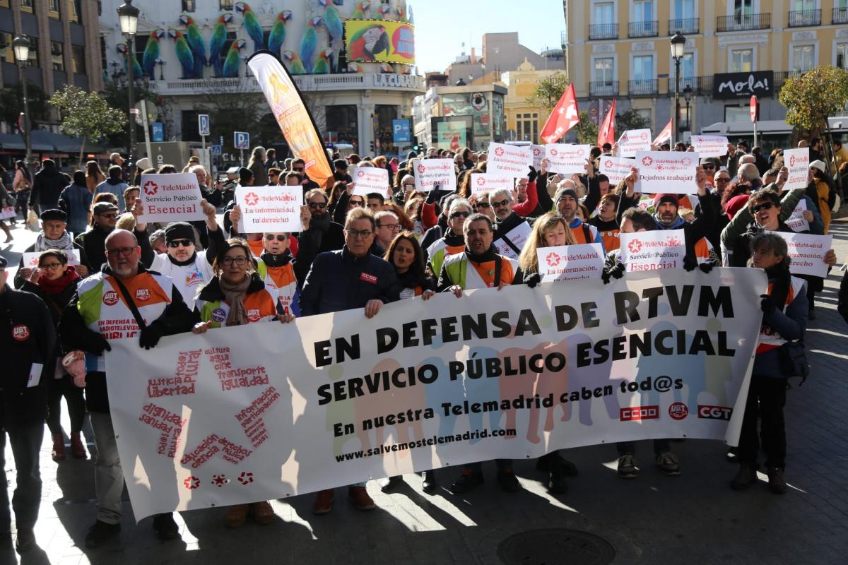 Manifestación en defensa de la radio televisión pública madrileña