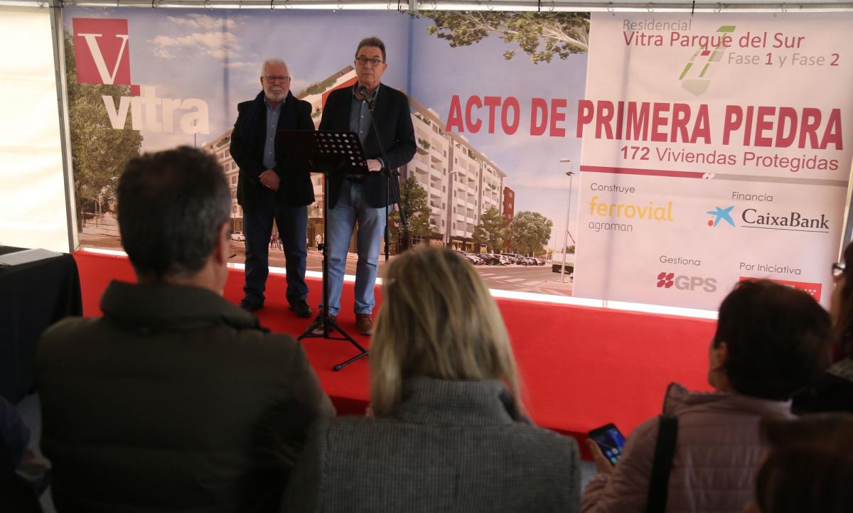 Cedrún asiste a la colocación de la primera piedra de Residencial Vitra Parque del Sur (Villaverde)