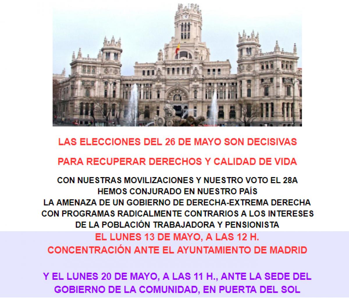 La Plataforma Mayores en Acción convoca dos concentraciones por las pensiones públicas