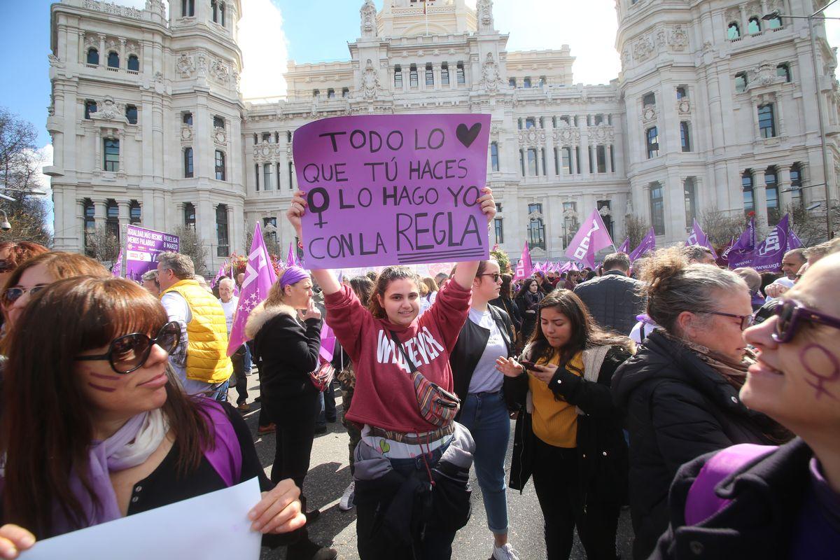 8M Día Internacional de la Mujer Trabajadora, concentración en Cibeles