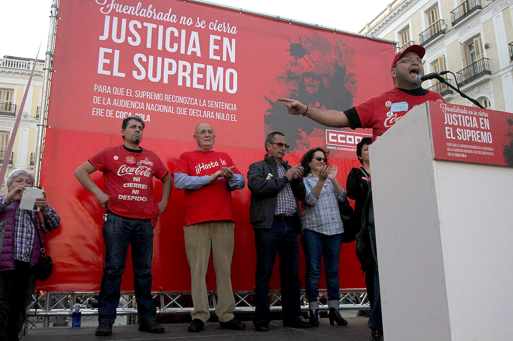 Manifestación de trabajadores de CocaCola por Justicia en el Tribunal Supremo