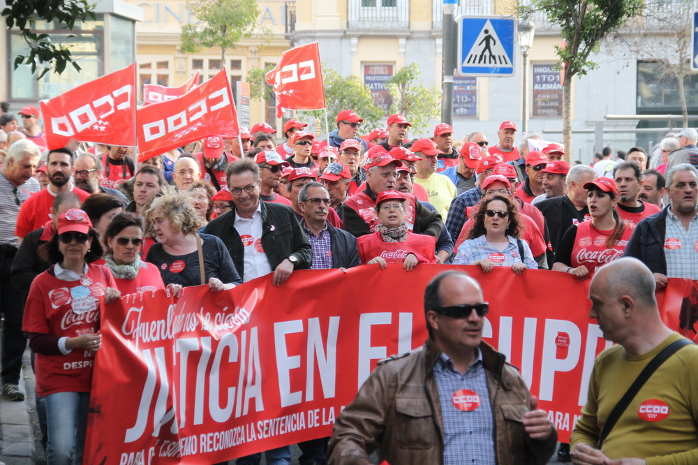 Manifestación de trabajadores de CocaCola por Justicia en el Tribunal Supremo