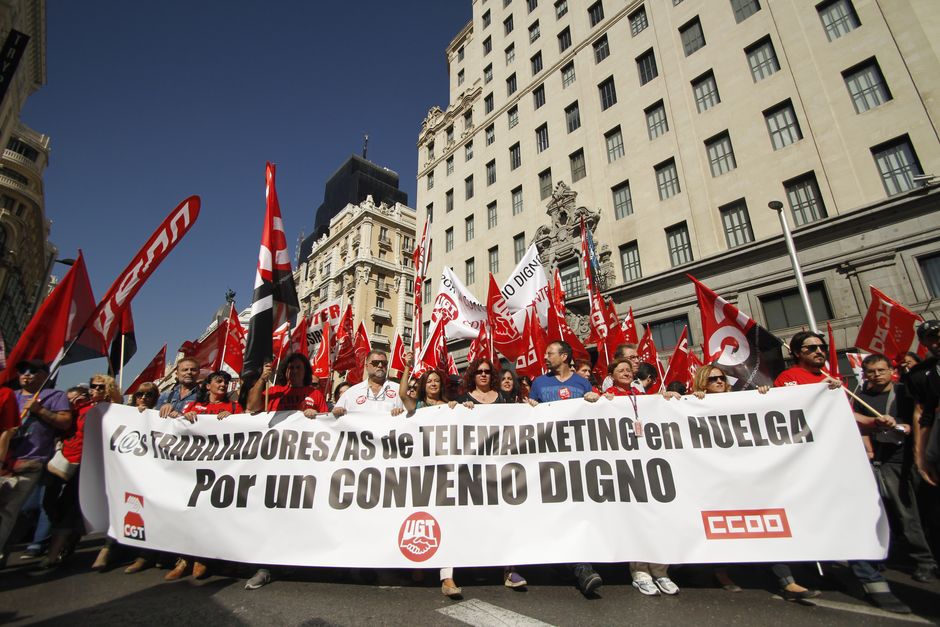 Manifestación del sector de Contact Center por un convenio justo