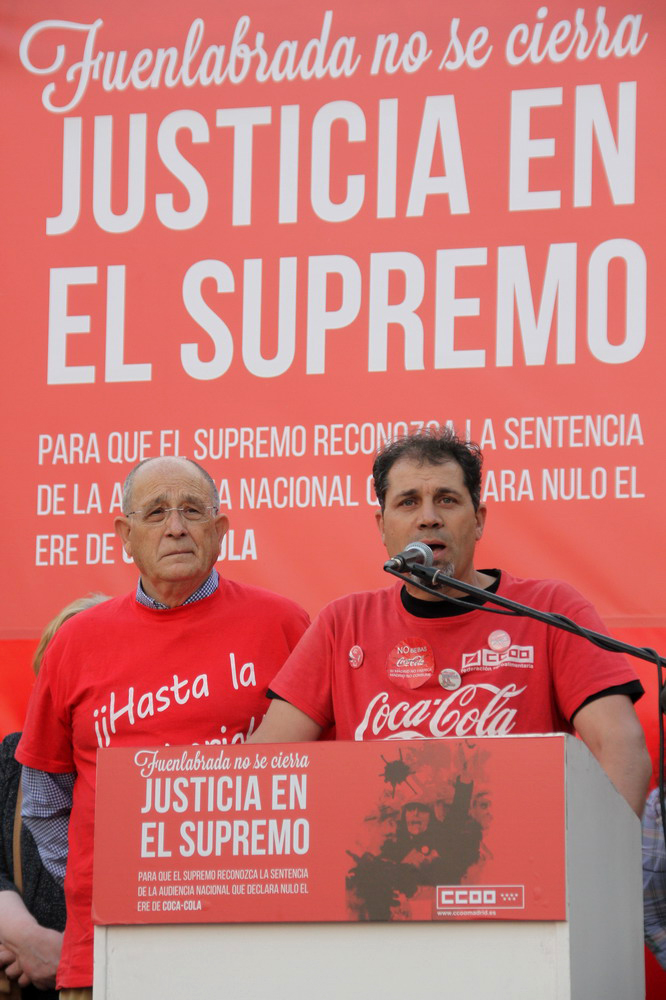 Manifestación de trabajadores de CocaCola por Justicia en el Tribunal Supremo