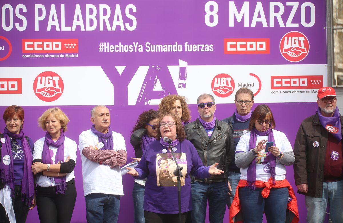 8M Día Internacional de la Mujer Trabajadora, concentración en Cibeles