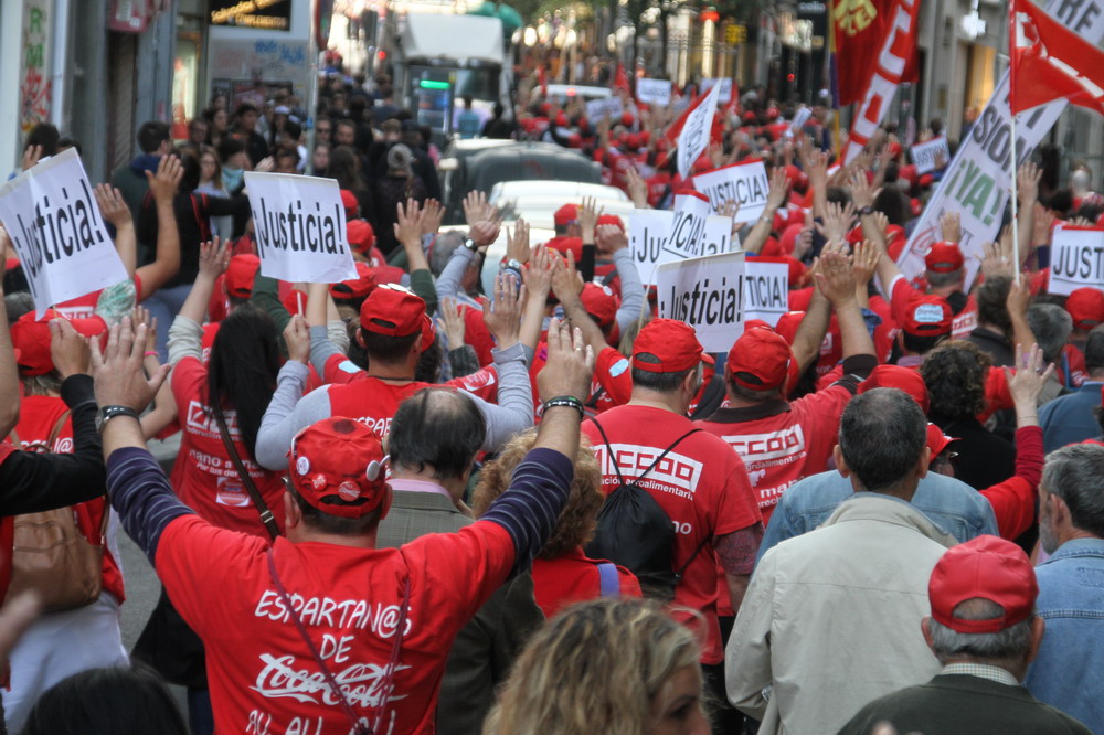 Manifestación de trabajadores de CocaCola por Justicia en el Tribunal Supremo