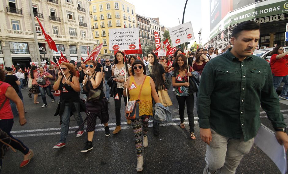 Manifestación del sector de Contact Center por un convenio justo