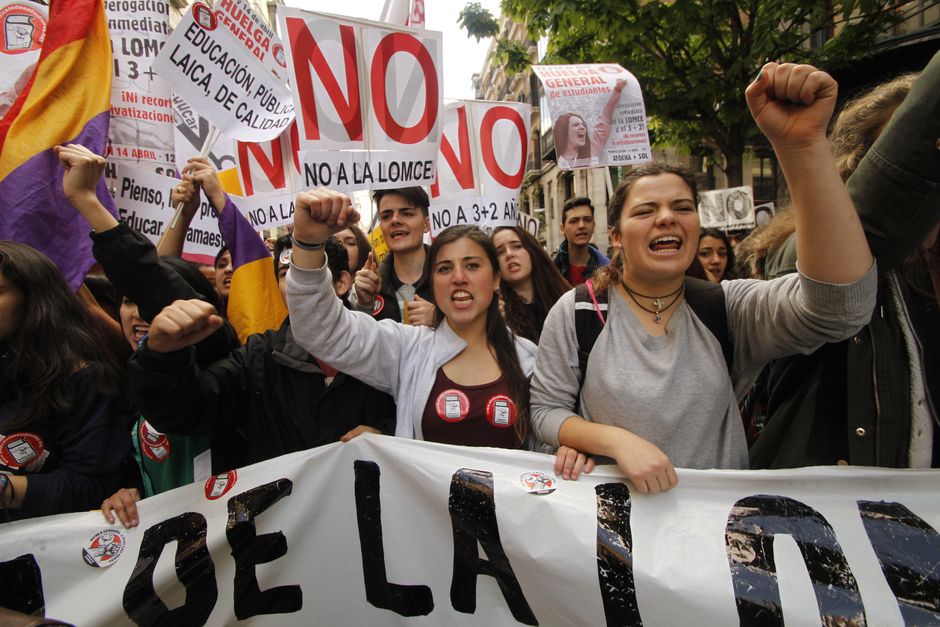 Manifestación de estudiantes por la derogación de la LOMCE, Madrid 14-4-2016