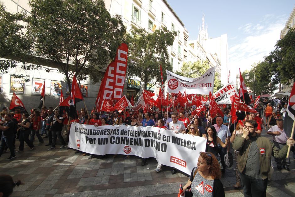 Manifestación del sector de Contact Center por un convenio justo
