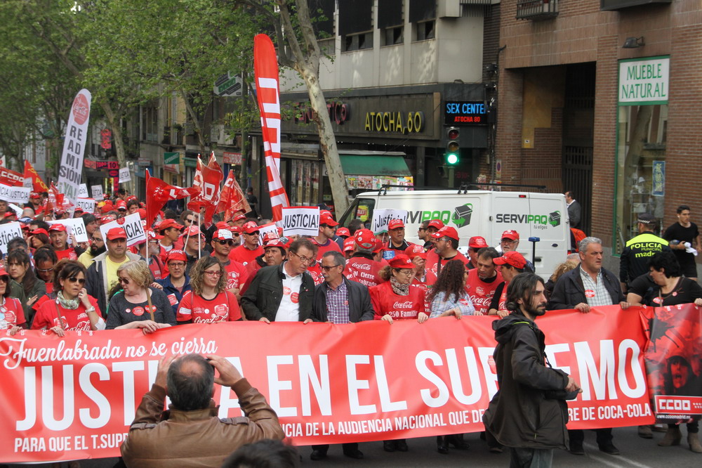 Manifestación de trabajadores de CocaCola por Justicia en el Tribunal Supremo