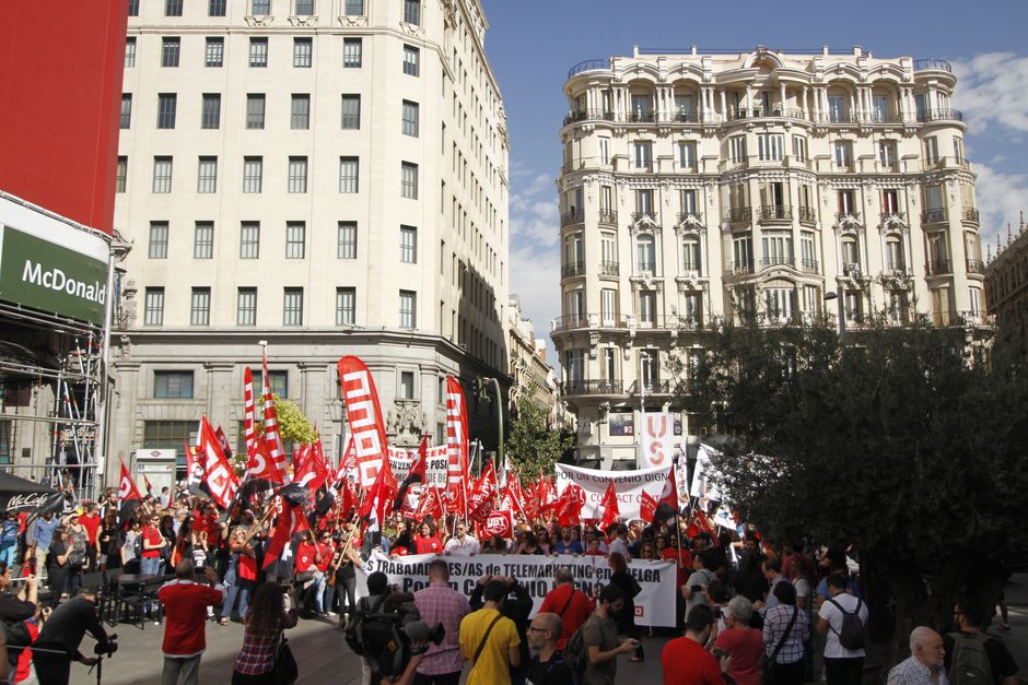 Manifestación del sector de Contact Center por un convenio justo