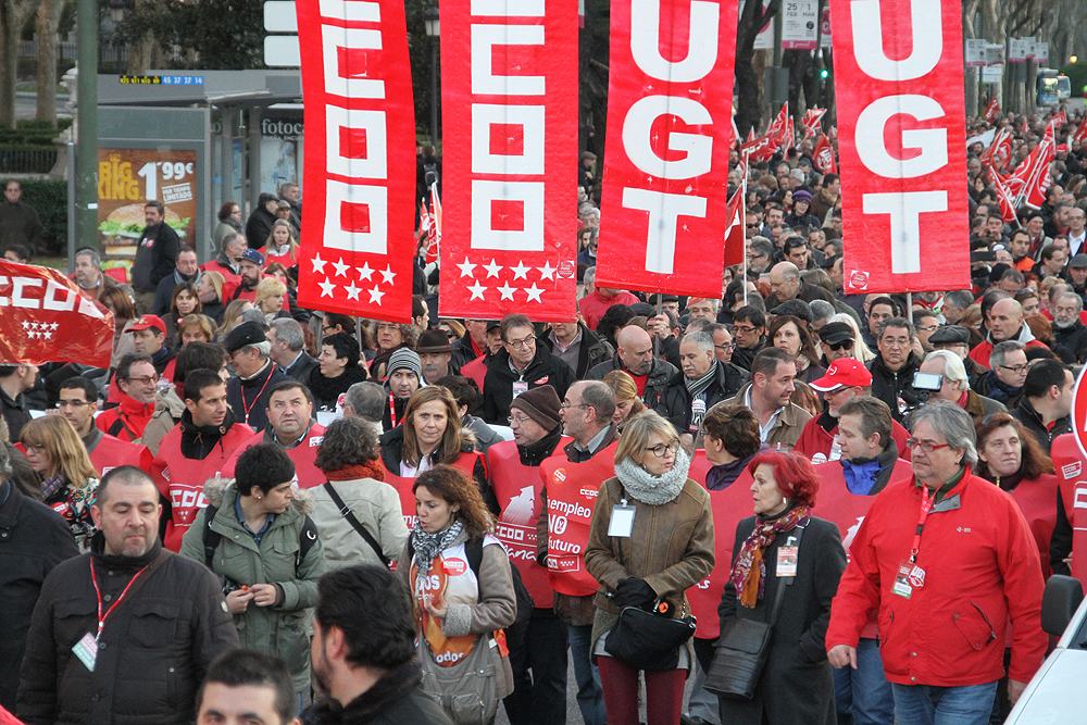 Manifestación por el derecho de huelga, por las libertades y contra la Ley Mordaza, febrero 2015