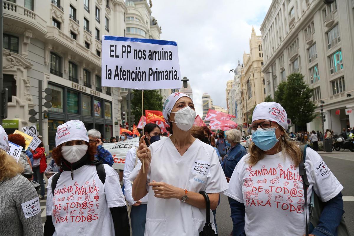Manifestación en Madrid en defensa de la sanidad pública